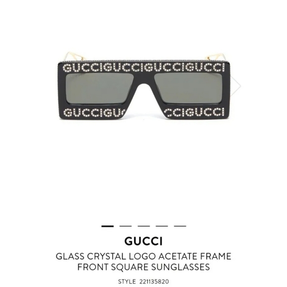 GucciWomen's Swarovski Crystal-Embellished Oversized Rectangular Sunglasses,58mm - Picture 7 of 8